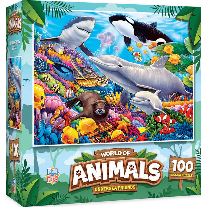 Masterpieces 100 Piece Kids Jigsaw Puzzle - Undersea Friends - 11.5"X15".