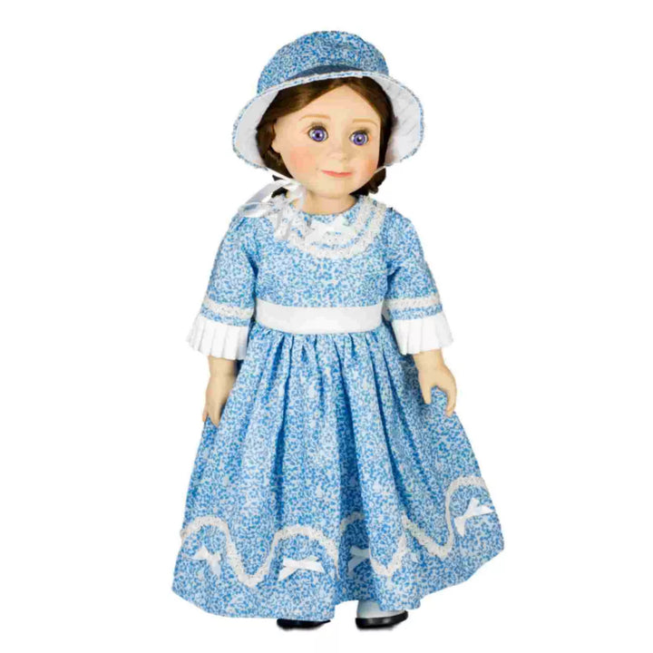 The Queen'S Treasures 18 Inch Doll 1800'S Style Blue Dress Gown and Hat