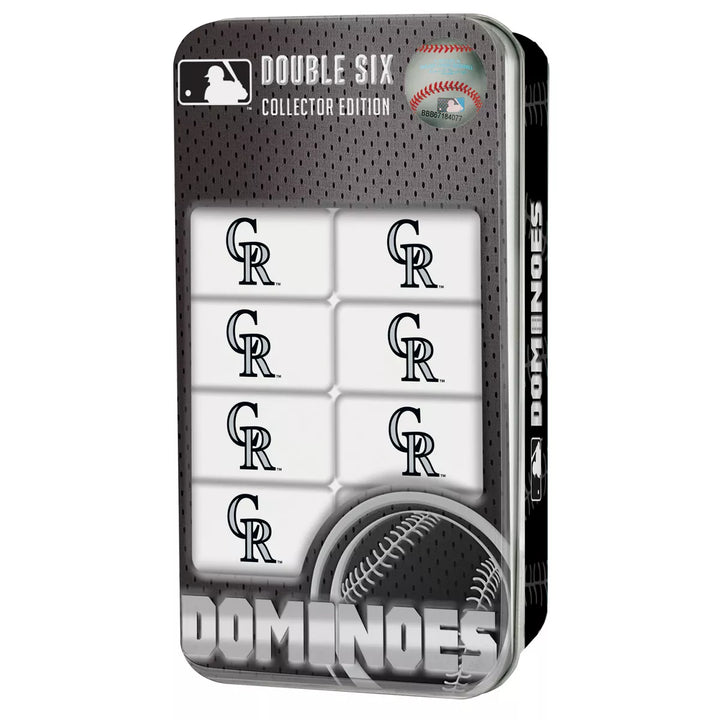 Masterpieces Officially Licensed MLB Colorado Rockies 28 Piece Dominoes Game for Adults.