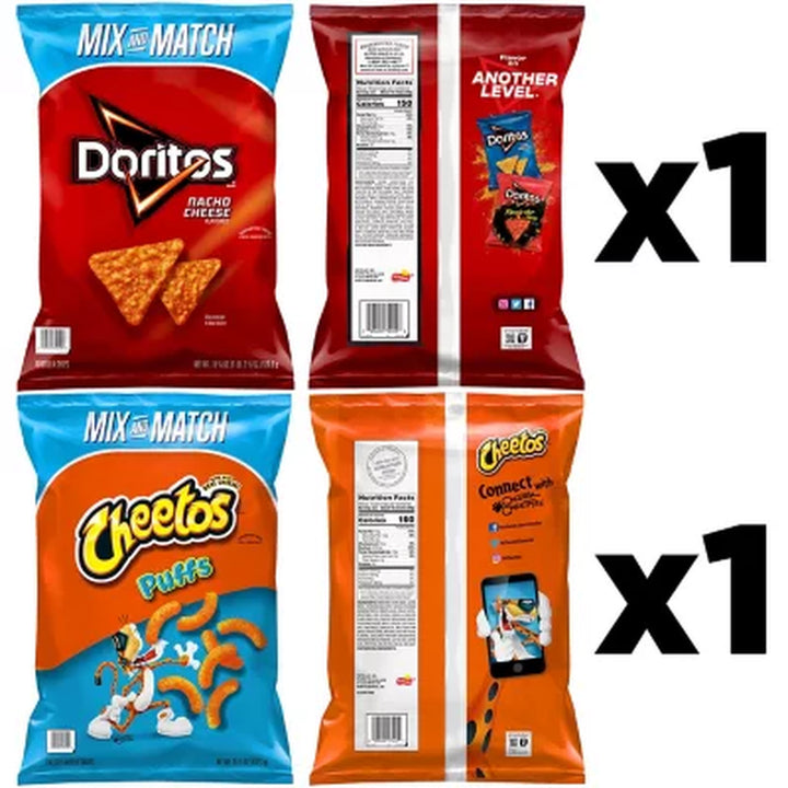 Cheetos Puffs and Doritos Nacho Cheese Tortilla Chips Bundle 2 Ct.