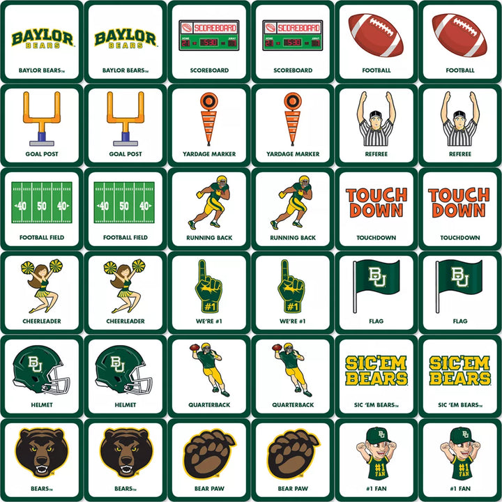 Masterpieces Officially Licensed NCAA Baylor Bears Matching Game for Kids and Families.