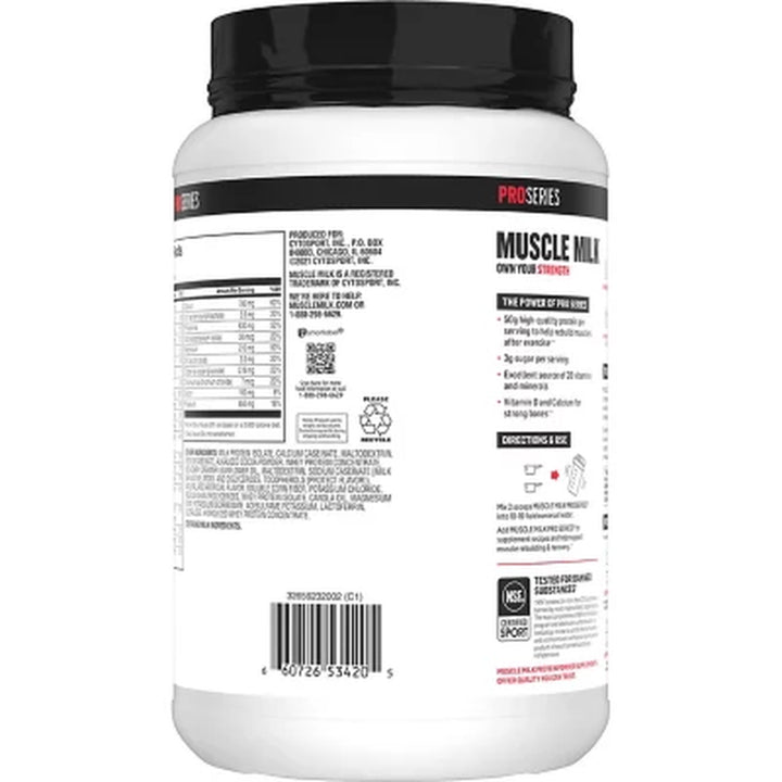 Muscle Milk Pro Series 50G Whey Protein Powder, Knockout Chocolate 2.54 Lbs.
