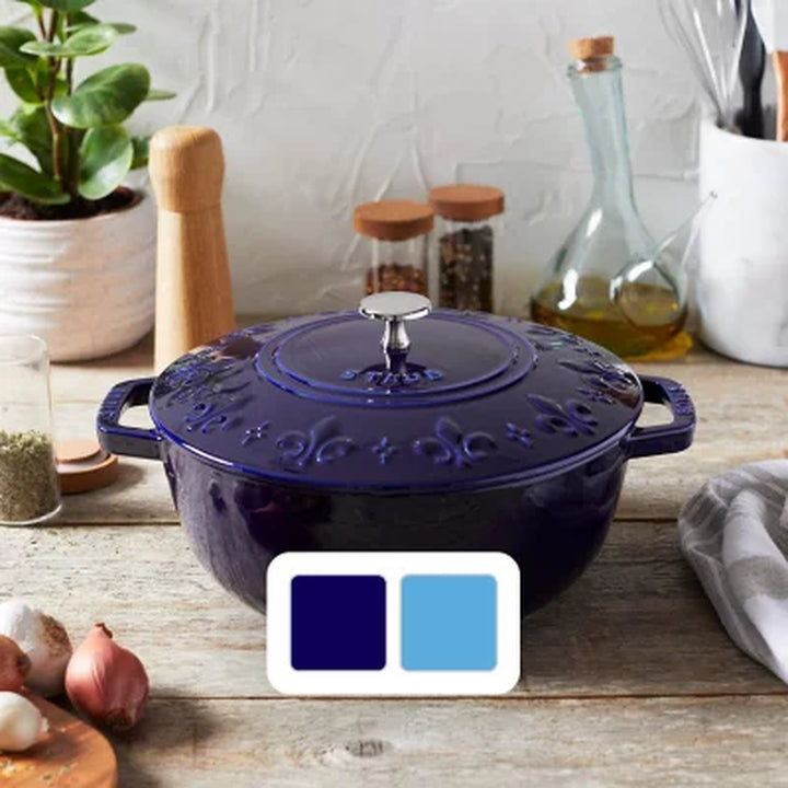 Staub Enameled Cast Iron 3.75-Quart Essential Fleur De Lis Cocotte (Assorted Colors)