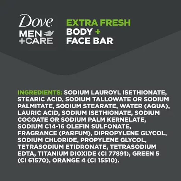 Dove Men+Care Body and Face Bar Soap, Extra Fresh, 3.75 Oz., 14 Ct.