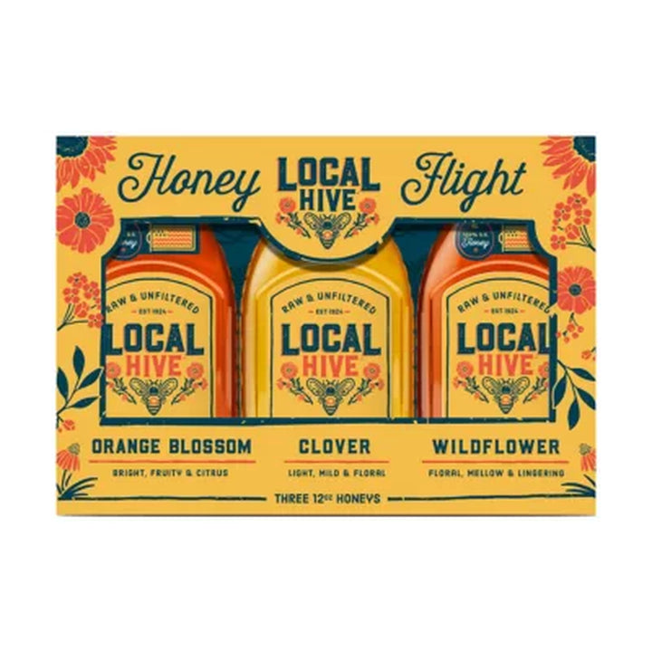 Local Hive 100% US Raw and Unfiltered Honey Gift Box, 12 Oz., 3 Pk.