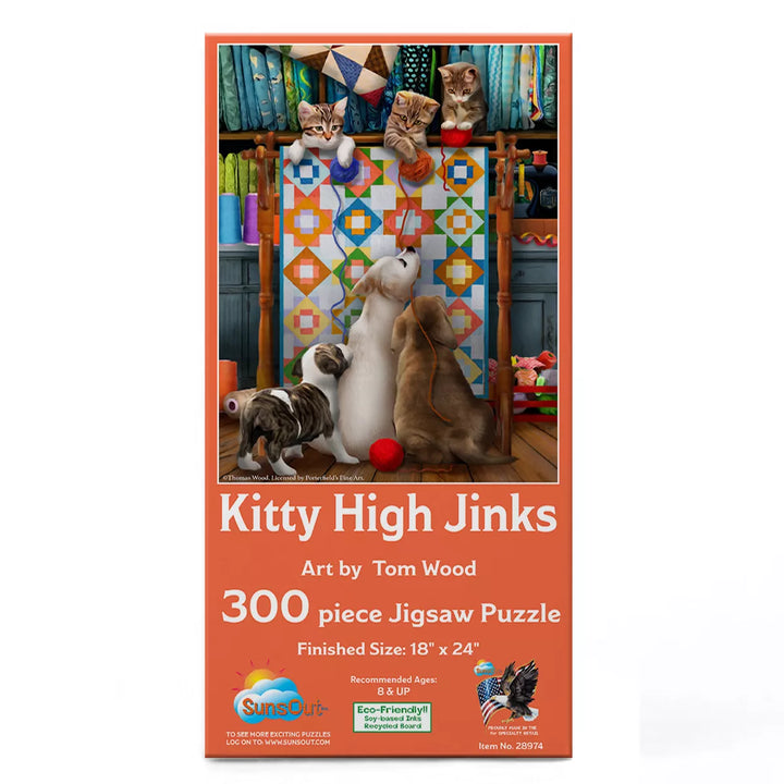 Sunsout Kitty High Jinx 300 Pc Jigsaw Puzzle 28974