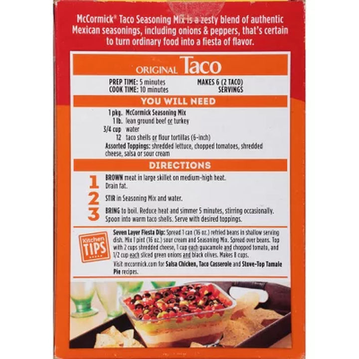 Mccormick Original Taco Seasoning Mix 1 Oz., 12 Ct.