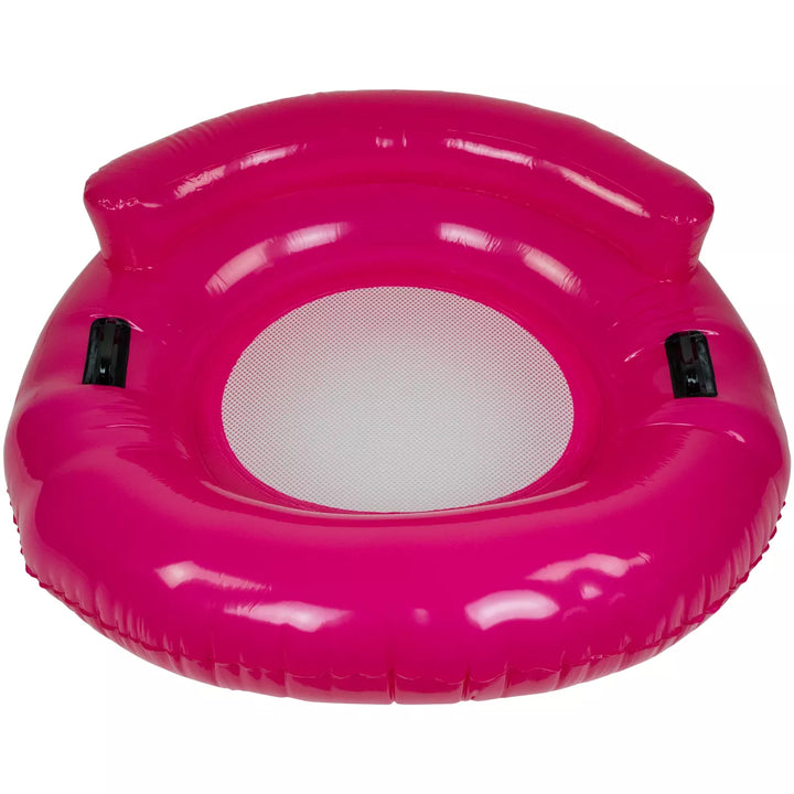 Northlight 43" Pink Bubble Seat Inflatable Swimming Pool Float