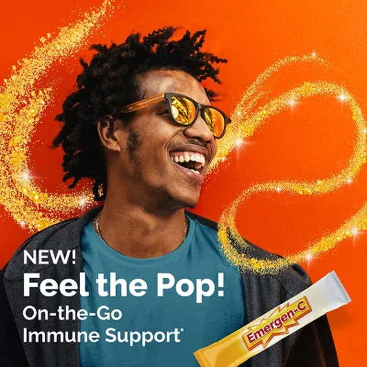 Emergen-C Crystals On-The-Go Vitamin C Immune Support, 500 Mg, Orange & Strawberry 72 Ct.