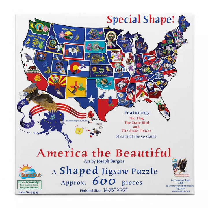 Sunsout America the Beautiful 1000 Pc Special Shape Jigsaw Puzzle 95995