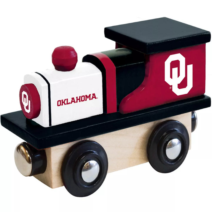 Masterpieces Officially Licensed NCAA Oklahoma Sooners Wooden Toy Train Engine for Kids.