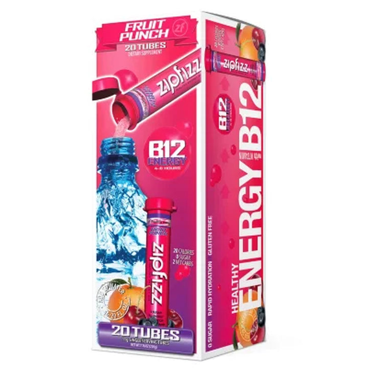 Zipfizz Energy Drink Mix, Fruit Punch 20 Ct.