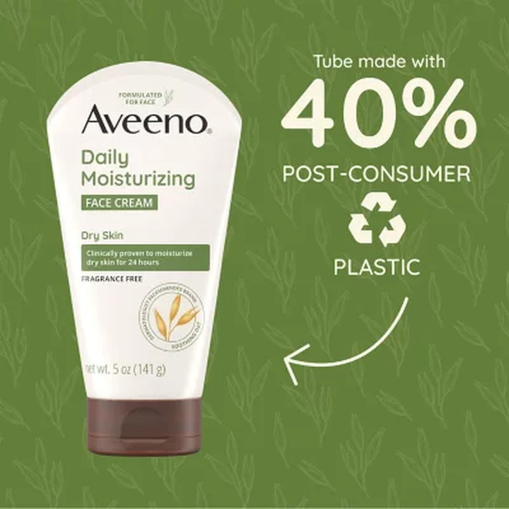 Aveeno Daily Moisturizing Face Cream for Dry Skin, 5 Oz., 2 Pk.