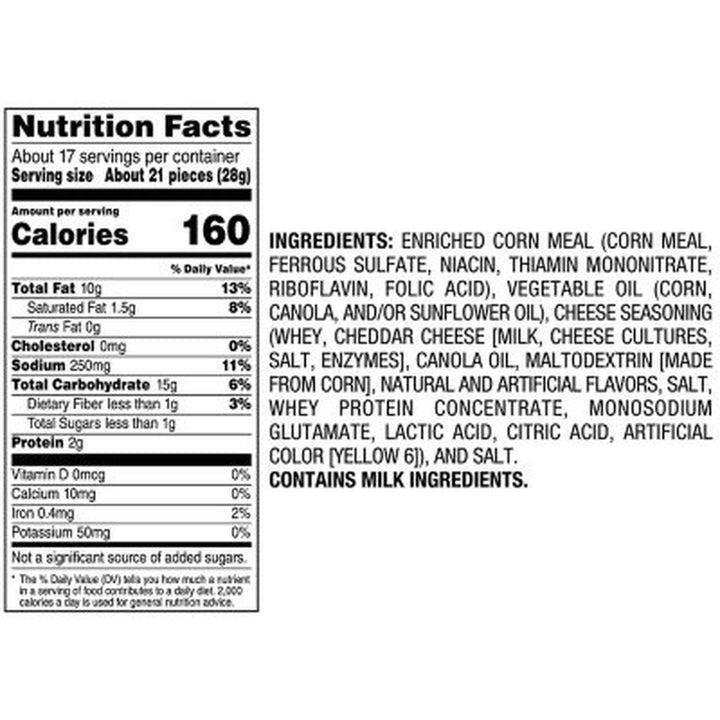 Cheetos Crunchy Cheddar Cheese Snacks, 17.37 Oz.