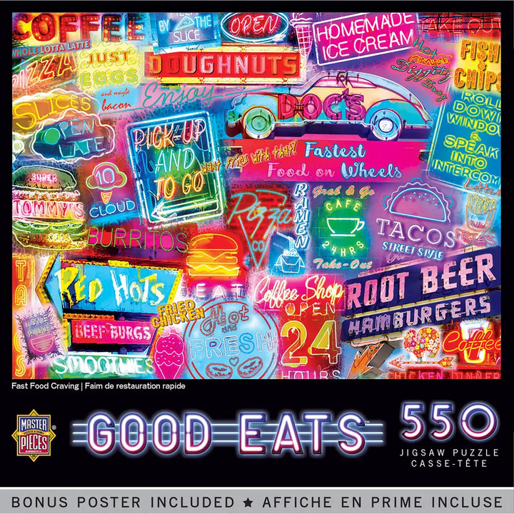 Masterpieces 550 Piece Jigsaw Puzzle - Fast Food Craving - 18"X24".