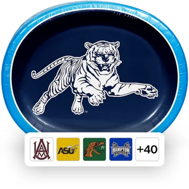 NCAA HBCU Oval Paper Plates, 10" X 12" , 50 Ct. (Choose Your Team)