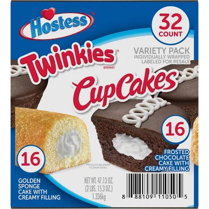 Hostess Twinkies & Cupcakes Variety Pack Snack Cakes, 32 Pk.