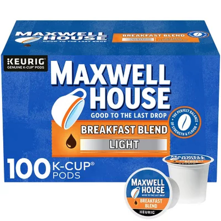 Maxwell House Breakfast Blend Light Roast K Cup Coffee Pods 100 Pk.