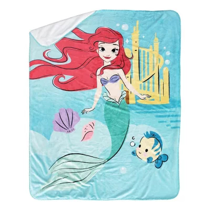 Disney Little Mermaid Cloud Faux Fur Throw, 50" X 60"