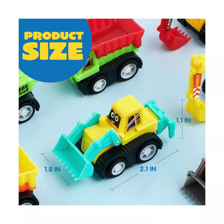 Syncfun 12-Piece Mini Construction Car Set, Plastic, Unisex, Non-Riding Toy Vehicle, Perfect for Imaginative Play and Parties