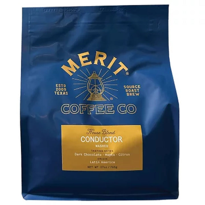 Merit Conductor Whole Bean Coffee, House Blend 27 Oz.