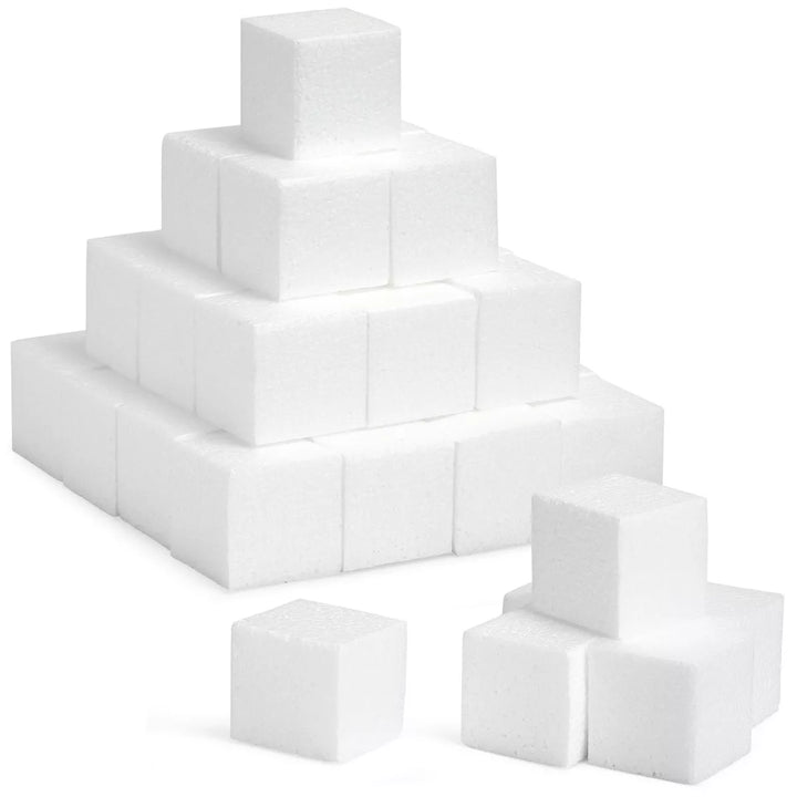 Bright Creations 30 Pack Foam Craft Blocks for Modeling, 3 Inch Mini Square Cubes for Sculpting, School Projects