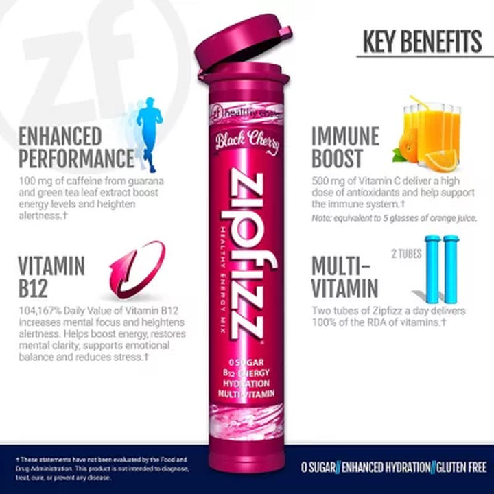 Zipfizz Energy Drink Mix, Black Cherry 20 Ct.