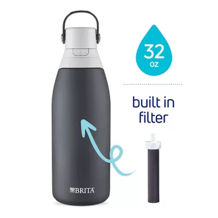 Brita 32-Oz. Stainless Steel Water Bottle with 3 Filters (Assorted Colors)