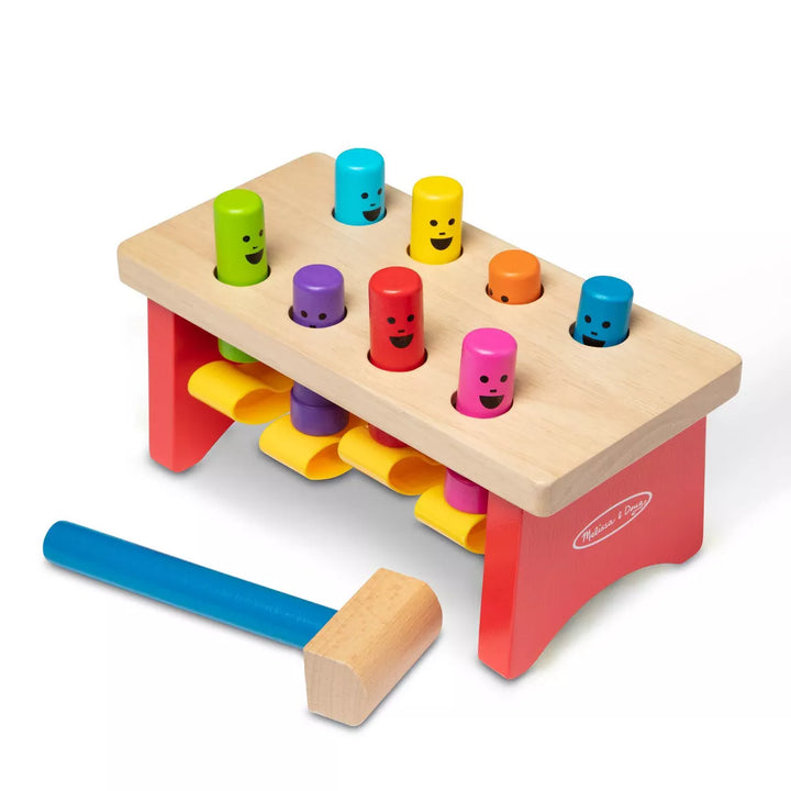 Melissa & Doug Deluxe Pounding Bench Wooden Toy with Mallet
