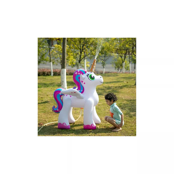 SYNCFUN 48” Inflatable Yard Sprinkler with Unicorn Design, Inflatable Water Toy for Summer Outdoor Fun, Lawn Sprinkler Toy for Kids