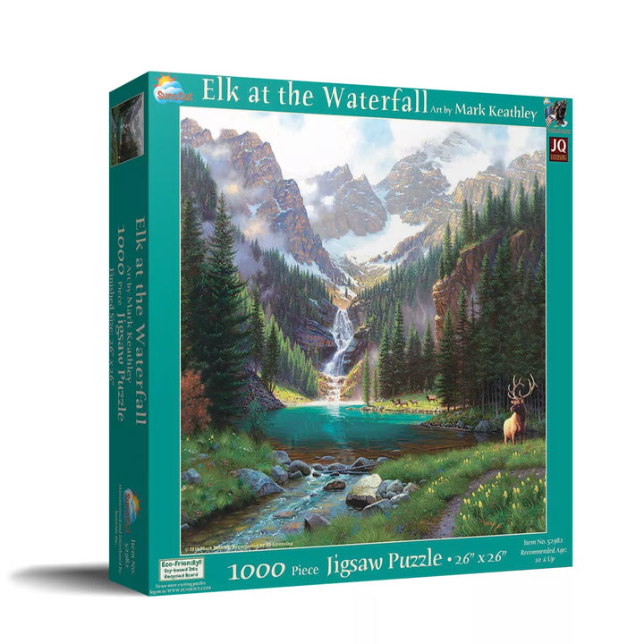 Sunsout Elk at the Waterfall 1000 Pc Jigsaw Puzzle 52982