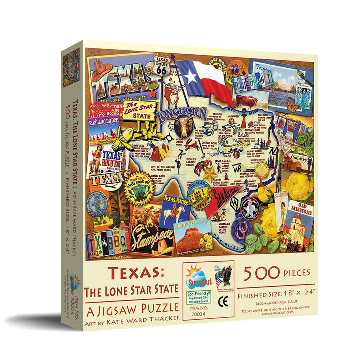 Sunsout Texas: the Lone Star State 500 Pc Jigsaw Puzzle 70024