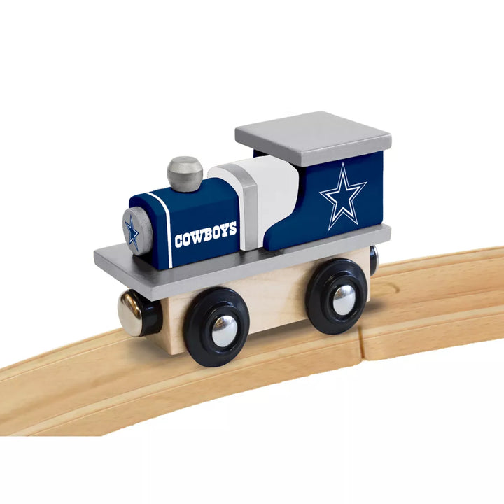 Masterpieces Officially Licensed NFL Dallas Cowboys Wooden Toy Train Engine for Kids.