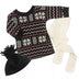 Sophia’S Fair Isle Dress, Hat, & Tights Outfit Set for 18” Dolls, Black/White