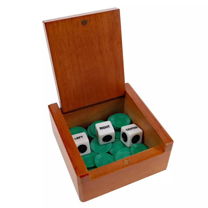 LRC - Left Right Center Dice Game in a Wooden Box