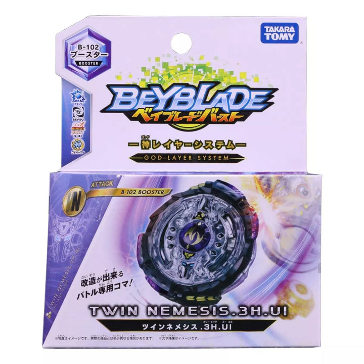 Takara Beyblade Burst Takaratomy B-102 Twin Nemesis.3H.Ui Attack Booster Spin Top