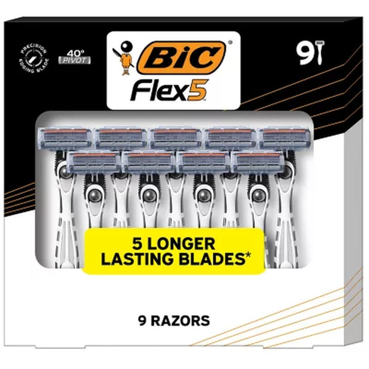 BIC Flex 5 Titanium-Coated Disposable Razor for Men, 9 Ct.