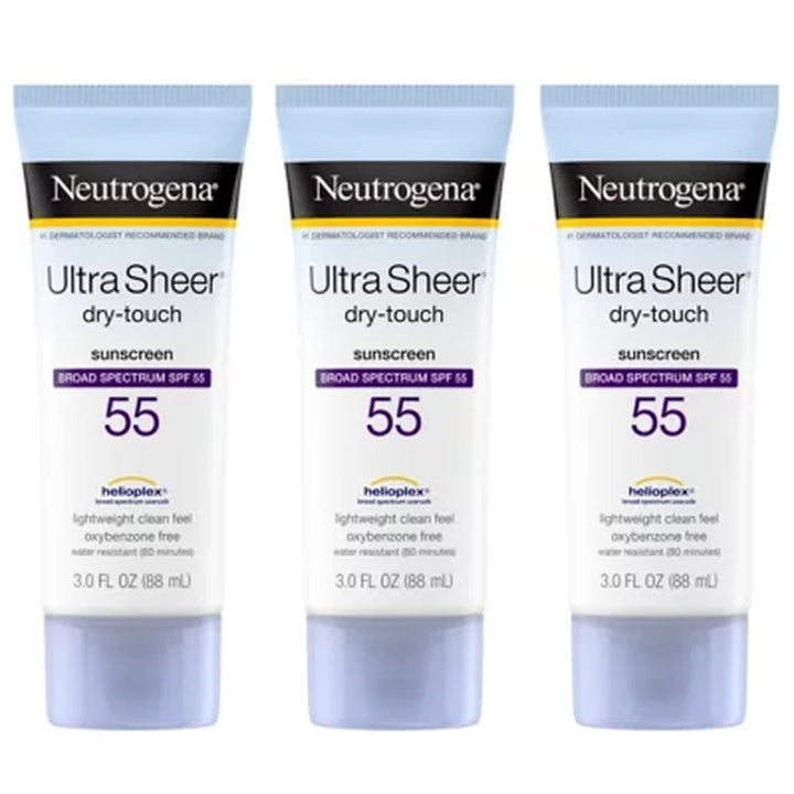 Neutrogena Ultra Sheer Dry-Touch Sunscreen, 3 Oz., 3 Pk.