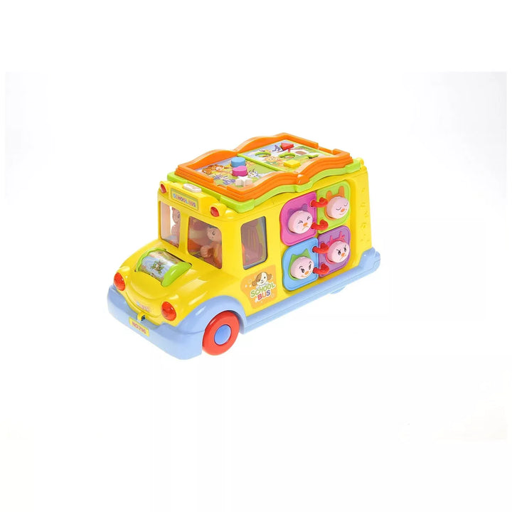 Insten Learning School Bus Toy with Flashing Lights & Sounds for Toddlers Education