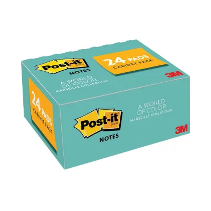 Post-It Notes in Marseille Colors, Value Pack, 1.5"X2" - 24/Pack