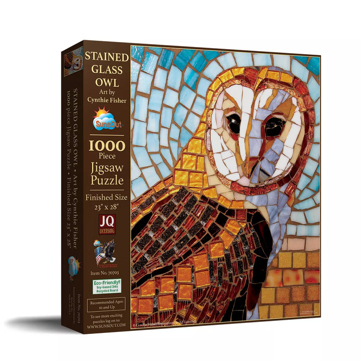 Sunsout Stained Glass Owl 1000 Pc Jigsaw Puzzle 70703