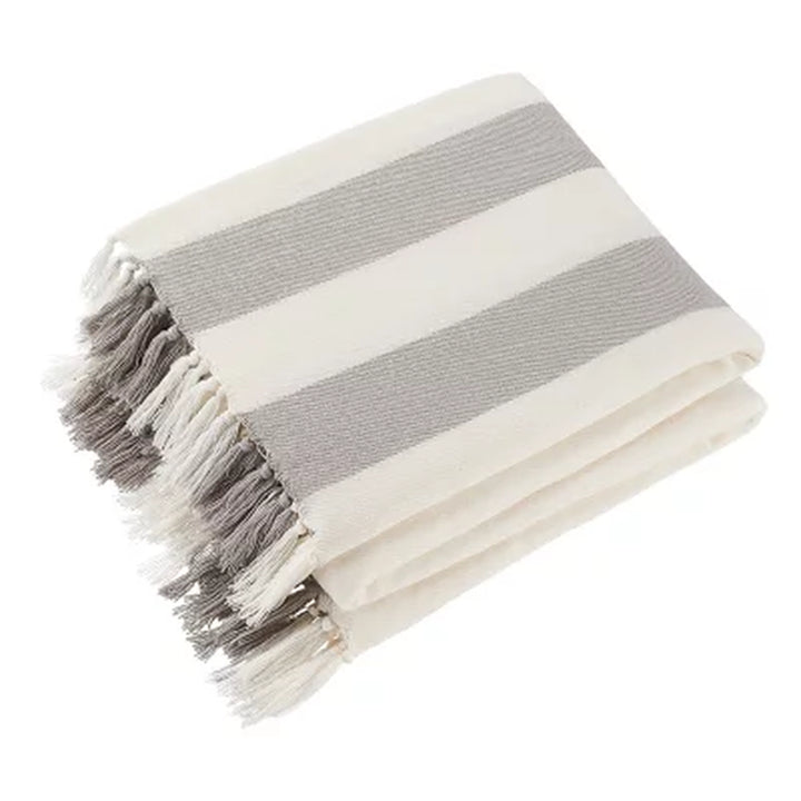 Member'S Mark Cotton Stripe Throw with Tassels, 60" X 70" (Assorted Colors)