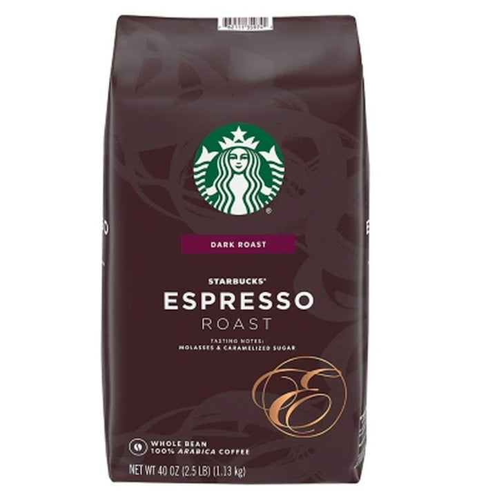 Starbucks Whole Bean Coffee, Espresso Roast Dark 40 Oz.