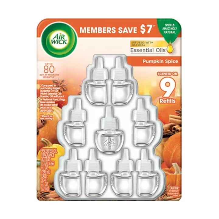 Air Wick Scented Oil Air Freshener Refills, Pumpkin Spice, 9 Ct.