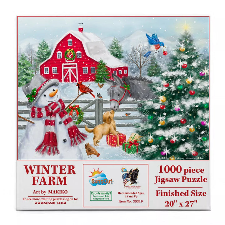 Sunsout Winter Farm 1000 Pc Jigsaw Puzzle 35319