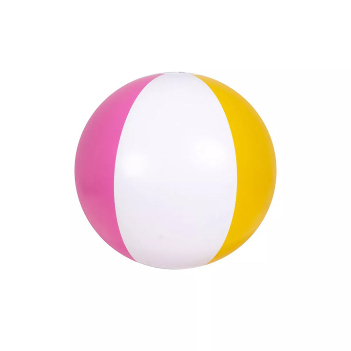 Pool Central 16" Inflatable 6-Panel Beach Ball Swimming Pool Toy - White/Pink