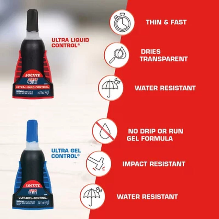 Loctite 2 Ultragel and 2 Ultra Liquid Super Glue 4 Pack