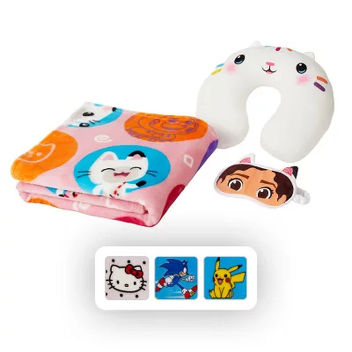 Kids 3-Piece Licensed Character Travel Set, Assorted Characters