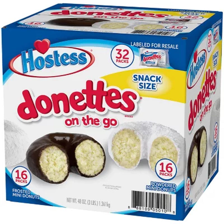 Hostess Donettes Variety Pack, 1.5 Oz., 32 Pk.