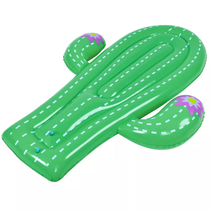 Pool Central 70.5" Jumbo Cactus Inflatable 1-Person Swimming Pool Mattress Float - Green